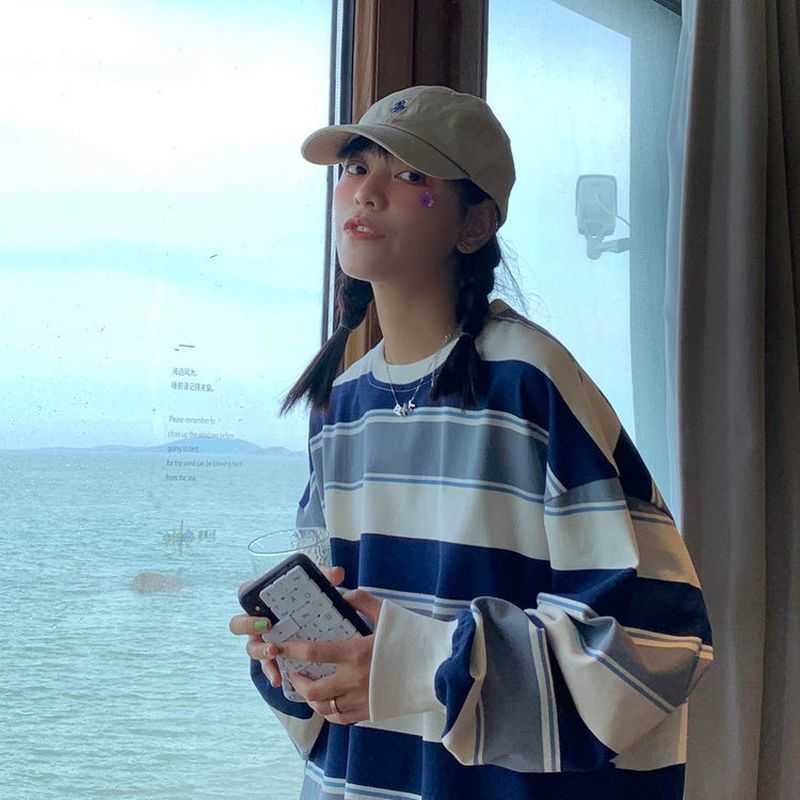 Striped long-sleeved T-shirt unisex streetwear SS Korean loose goth punk lovers students all-match high street cool tops 210526, 057 orange blue
Striped long-sleeved T-shirt unisex streetwear SS Korean loose goth punk lovers students all-match high street cool tops 210526, 057 orange blue