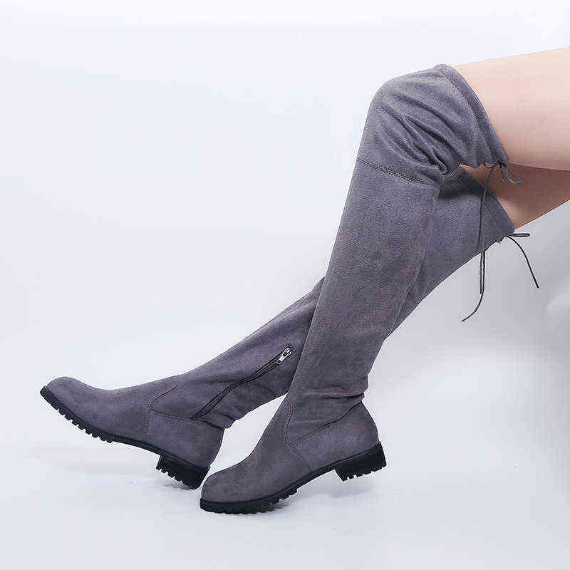 Sexy Over The Knee Boots Women Female Suede Long Women Fashion Thigh High Boots Winter Shoes Plus Size H1116
