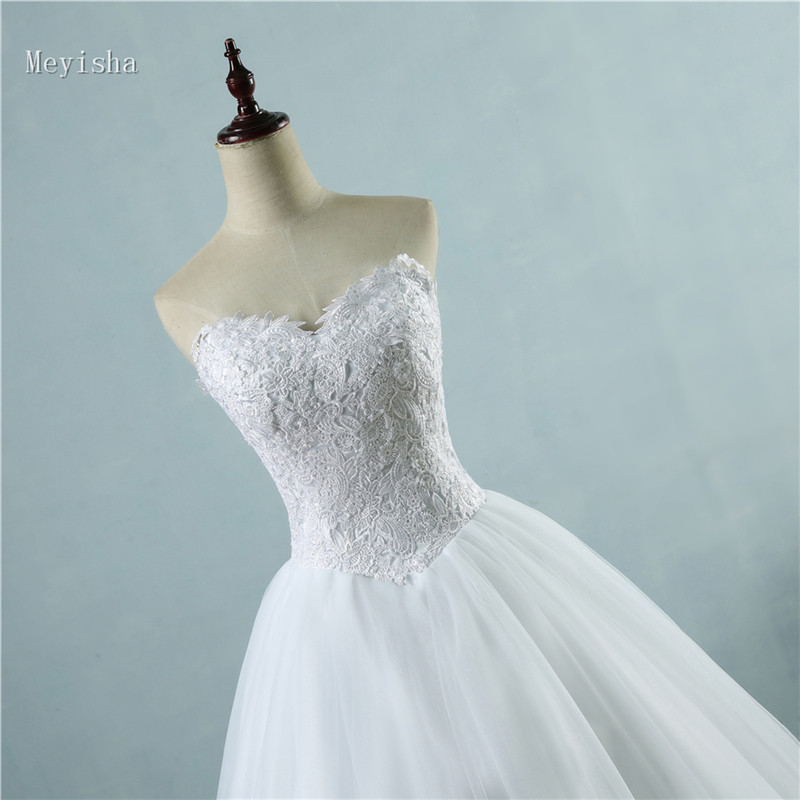 ZJ9081 2021 Lovely Wedding Dress Sweetheart Ball Gown Bride Dresses With Lace Edge Floor Length Bridal Gowns size 2-26W