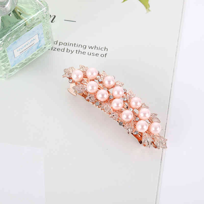 Hair Accessories Simple Korean Large Rhinestone Star Leaf Pearl Hairpin Top Clip Spring