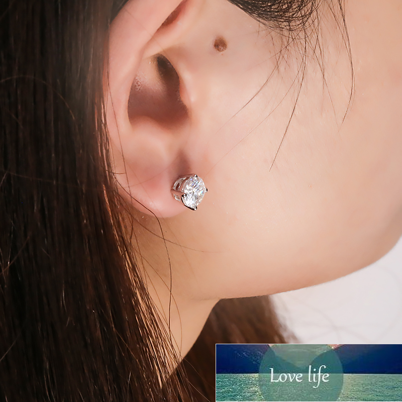 AEAW Round Moissanite Cut Total 200ct 65mm Diamond Test Passed Moissanite Silver Earring Jewelry Girlfriend Gift2692217