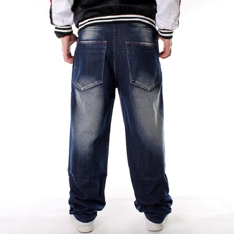 Autumn Fashion Loose Men's Plus Size Big Baggy Jeans Hip Hop Street Dancers Parkour Denim Pants Male 44 42 40 210518