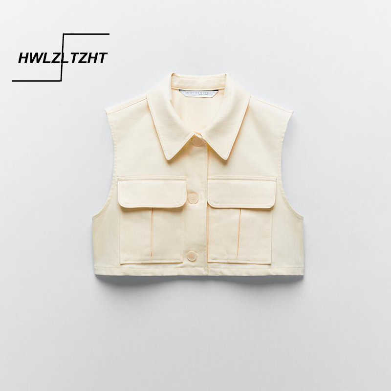 HWLZLTZHT Summer Lapel Vest Women Thin Loose Waistcoat Single Breasted Sleeveless Blazer Feminino Short Slim Jacket Femme 210819