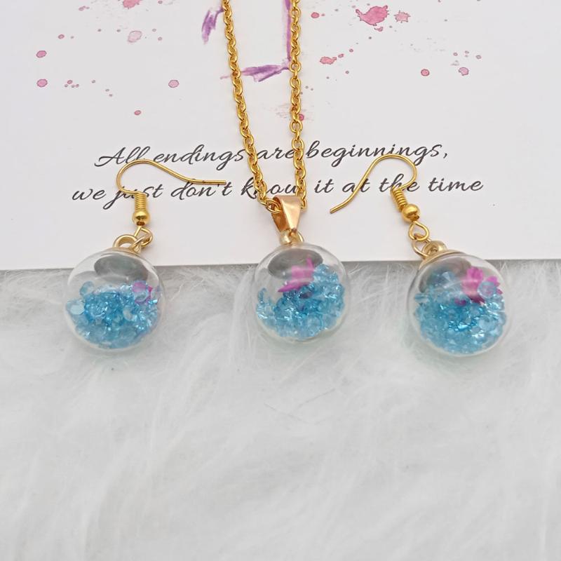 Earrings & Necklace Rhinestone Eternal Flower Lucky Wish Glass Bottle Crystal Ball Handmade Original Pendant Set, As pic
Earrings & Necklace Rhinestone Eternal Flower Lucky Wish Glass Bottle Crystal Ball Handmade Original Pendant Set, As pic
