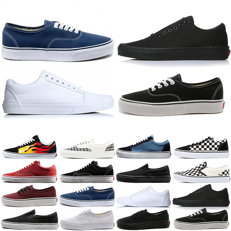 

men women running shoes old skool canvas sneakers slip on classic black triple white red Blue Checkerboard Primary Check mens trainers outdoor Skateboard hotsale