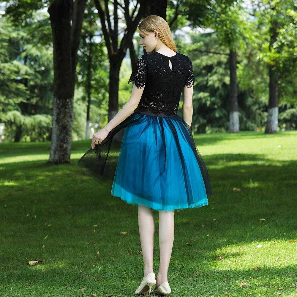 5 Layers 60cm Midi Tulle Skirt Princess Womens Adult Tutu Fashion Clothing Faldas Saia Femininas Jupe Summer Style 210619