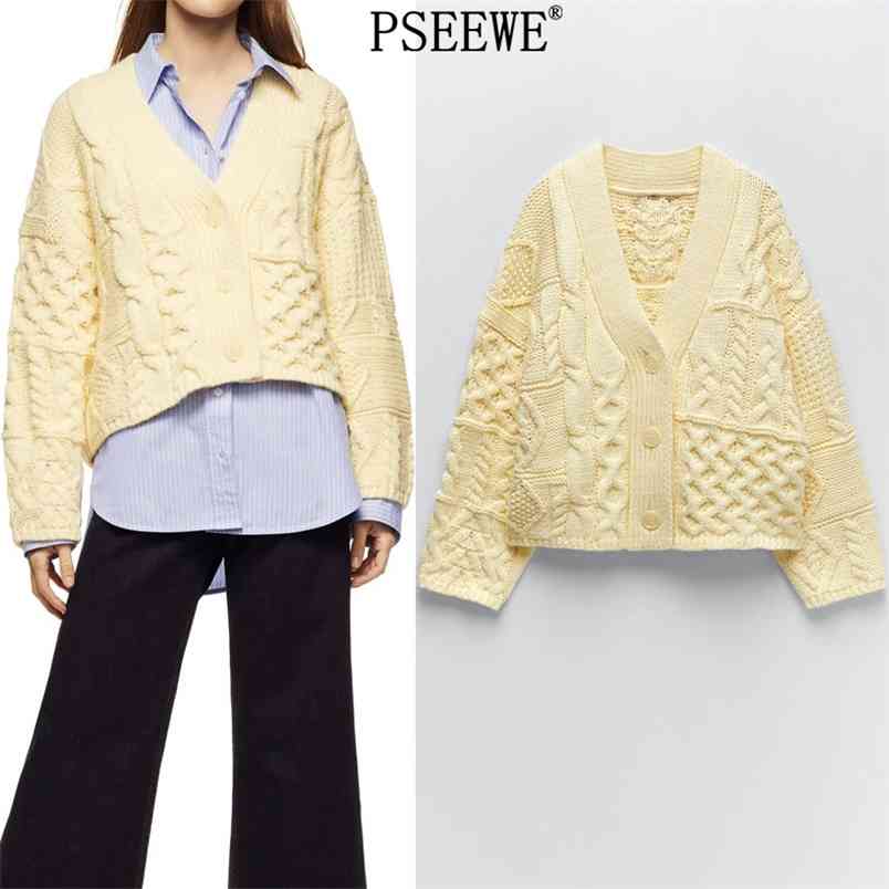 Patchwork Yellow Knitted Cardigan Women Long Sleeve V Neck Winter Woman Sweater Oversize Button-Down 210519
Patchwork Yellow Knitted Cardigan Women Long Sleeve V Neck Winter Woman Sweater Oversize Button-Down 210519