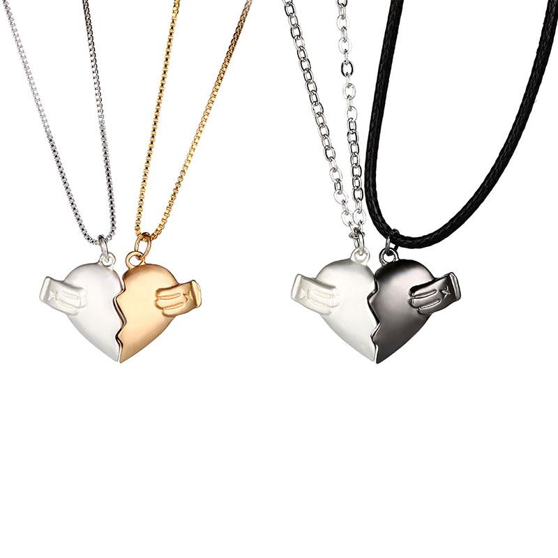 Pendant Necklaces 2 Pcs Magnetic Couple Necklace Lovers Heart Break Long Distance Relationship Charm For Friends
Pendant Necklaces 2 Pcs Magnetic Couple Necklace Lovers Heart Break Long Distance Relationship Charm For Friends
