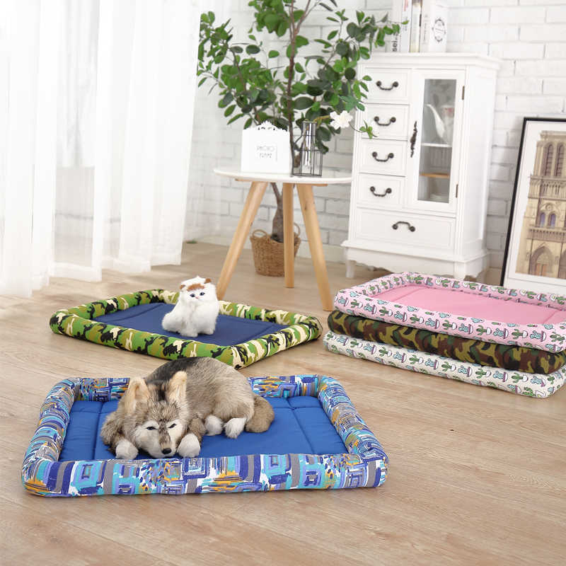 Dog Bed House Summer Cooling Mat Washable Sofa Pad For Cat Breathable Household Kennel Small Medium Large Dog Accessories 211009