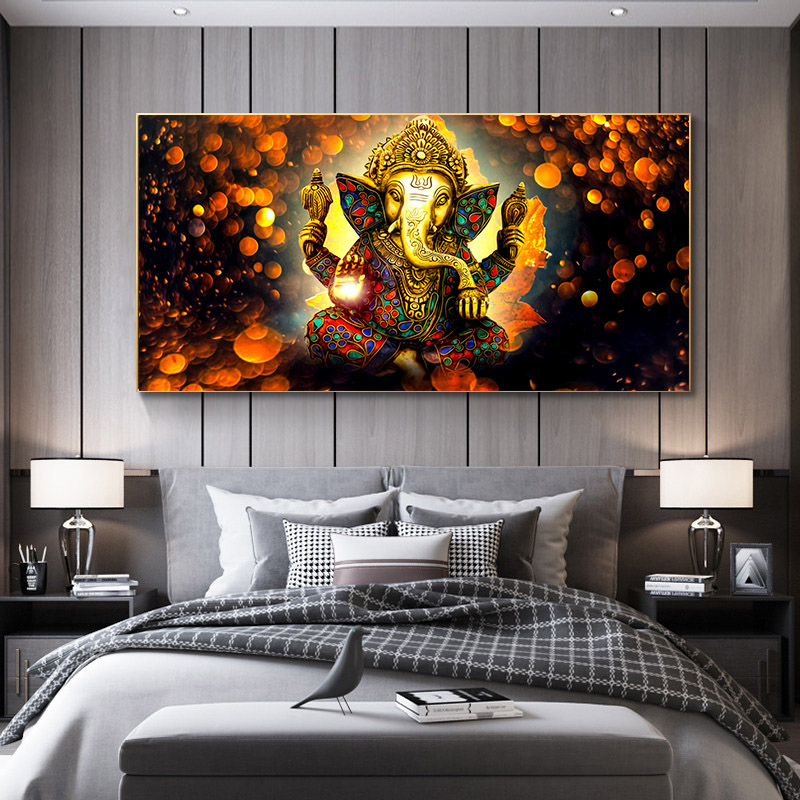 Classical Ganesha Hindu Deity Wall Art Picture Canvas Painting Poster And Print Mural Home Decor For Living Room Decoration