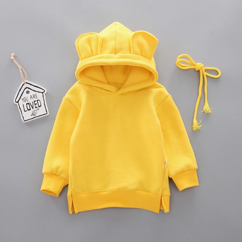 Baby coat Toddler Kids Boy clothes Hooded Cartoon 3D Ear Hoodie Sweatshirt Winter Girl Warm Tops Clothes 0-3Y 210515