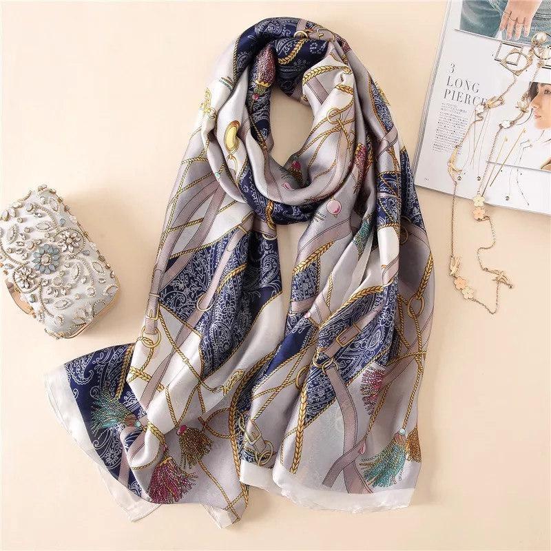 Scarves Classic Women Silk Scarf Female Fashion Ladies Beach Wrap Chiffon Shawl Lemon Printed Sunscreen Bandanna Foulard Muffler, Blue;gray
Scarves Classic Women Silk Scarf Female Fashion Ladies Beach Wrap Chiffon Shawl Lemon Printed Sunscreen Bandanna Foulard Muffler, Blue;gray