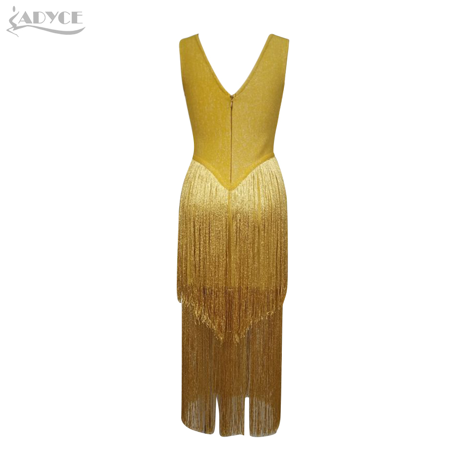 Summer Women Tassels Bodycon Bandage Dress Sexy Sleeveless Tank Fringe V Neck Celebrity Club Evening Party 210423