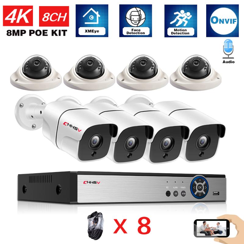 Wireless Camera Kits CCTV Security System Kit POE 4K 8Ch NVR Outdoor Audio Night Vision IP Video Surveillance Cameras Set 8MP 16CH
Wireless Camera Kits CCTV Security System Kit POE 4K 8Ch NVR Outdoor Audio Night Vision IP Video Surveillance Cameras Set 8MP 16CH
