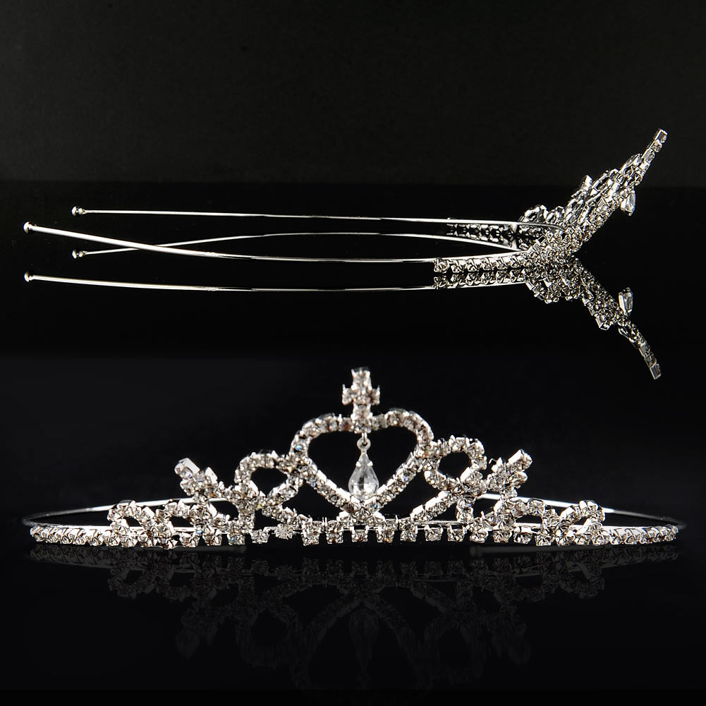 2021 Kids Girls Glitter Rhinestone Twinkle Princess Crown Tiara Headband Hair band FLower Girl Wedding Birthday Evening Party