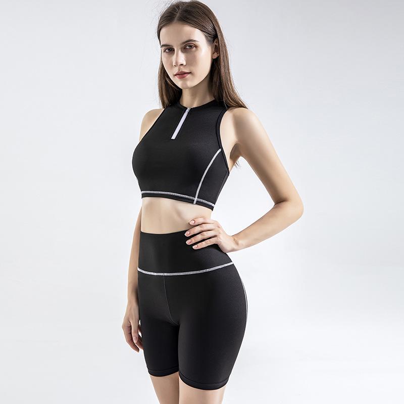 Gym Clothing Women Fitness Vest Zipper Yoga Bra Stretch Shorts Sexy Underwear Elastic Running Suits Workout Sports Sets, White;black
Gym Clothing Women Fitness Vest Zipper Yoga Bra Stretch Shorts Sexy Underwear Elastic Running Suits Workout Sports Sets, White;black