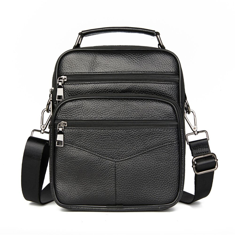 Handbag Men Genuine Leather Small Male Fashion Shoulder High Quality Cowhide Crossbody Briefcase Tote