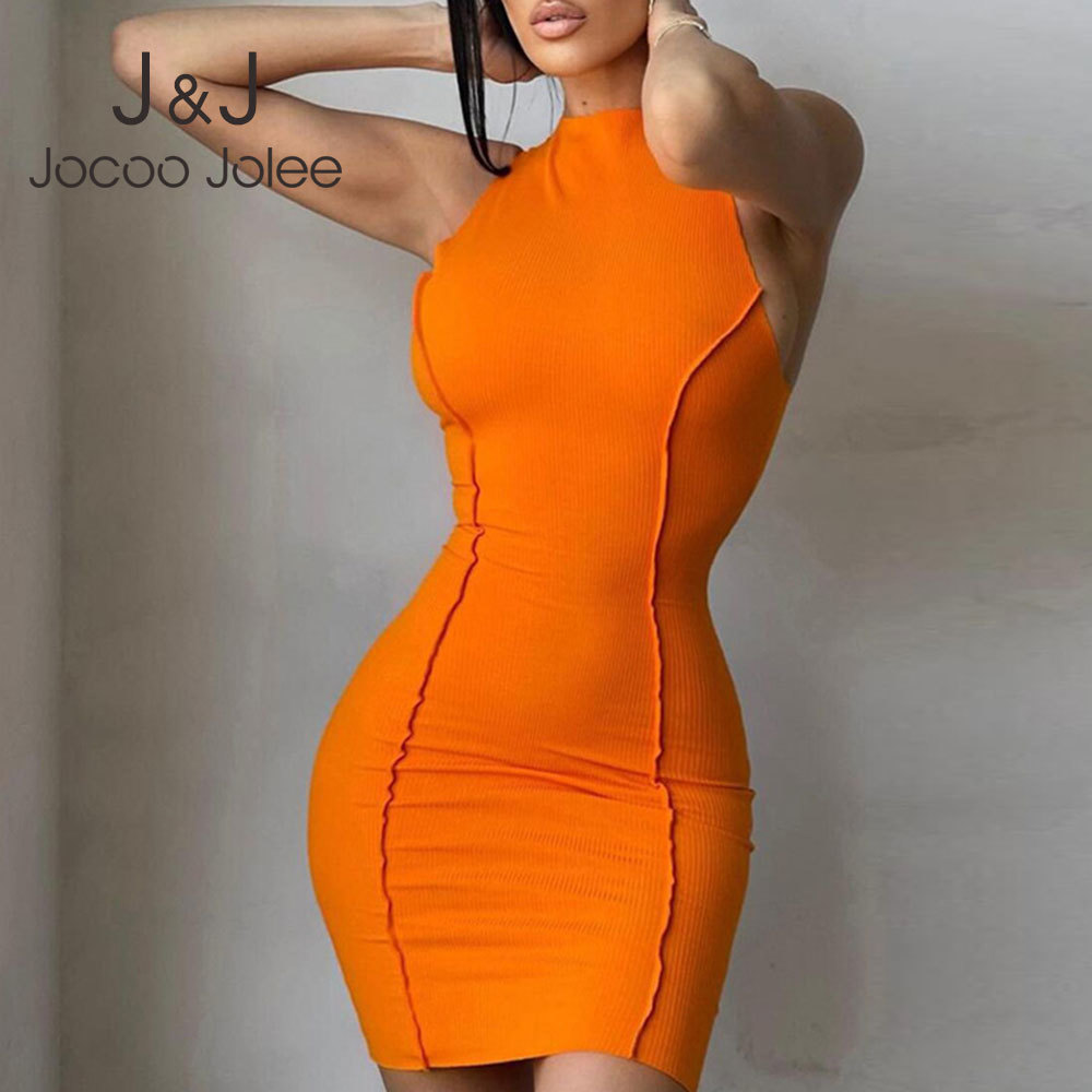 Jocoo Jolee Women Summer Sexy Screw Thread Party Club Buttocks Street Mini Dress O-Neck Elegant Sleeveless Solid Skinny Skim 210518, Orange
Jocoo Jolee Women Summer Sexy Screw Thread Party Club Buttocks Street Mini Dress O-Neck Elegant Sleeveless Solid Skinny Skim 210518, Orange