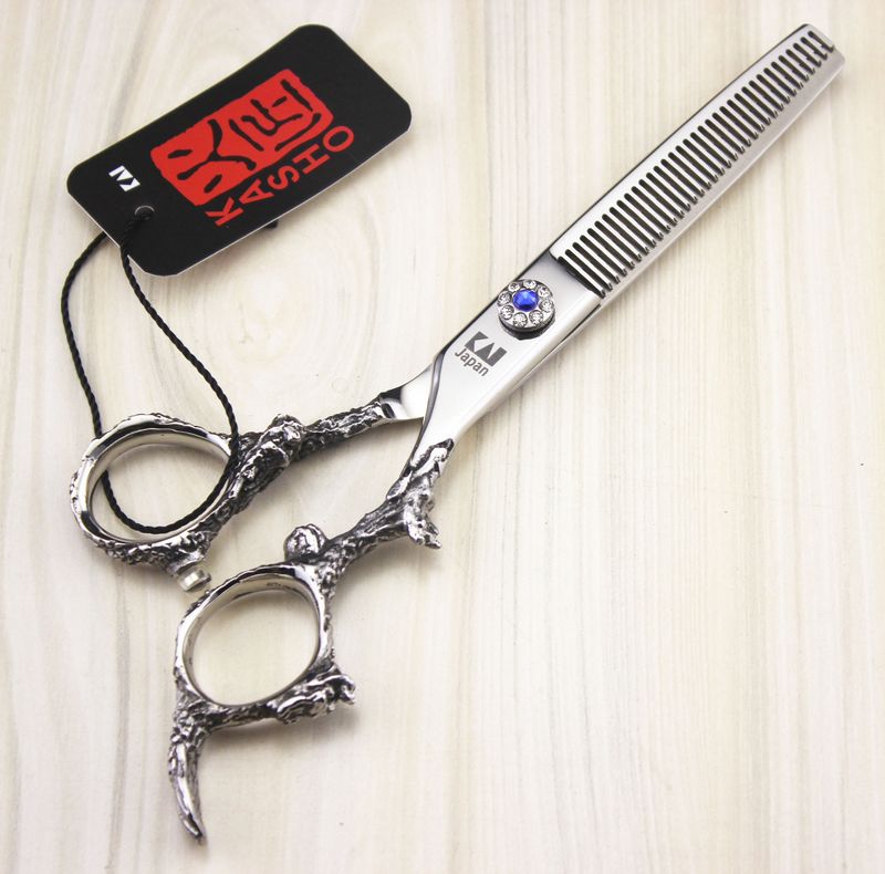 new arrival professional barber hair cutting scissors KASHO 6.0 inch 9CR dragon handle S2563