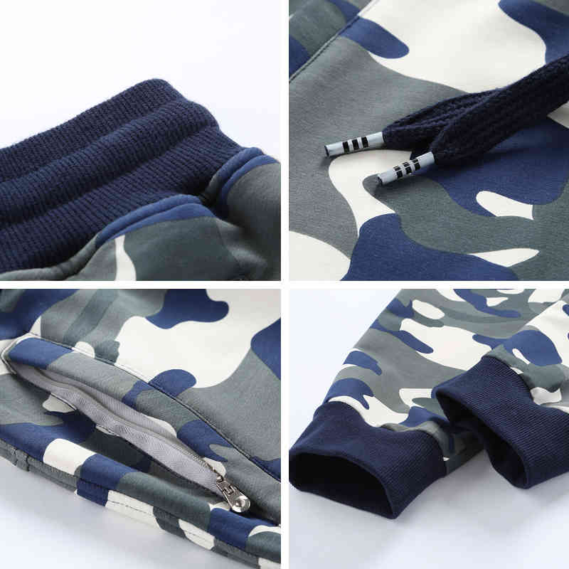 Men Sweat Pants Baggy Camouflage Sweatpants Jogger Winter Warm Fleece Camo Trouser Elastic Waist Male Plus Size 8XL Big Tall 7XL 210518