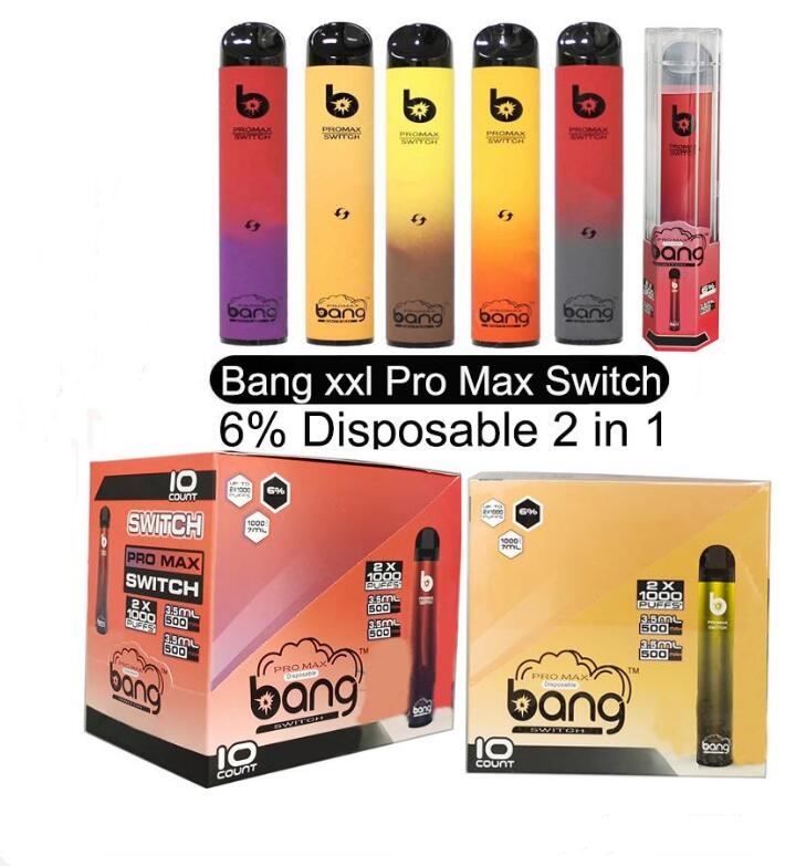 Bang XXL Pro Max Switch 2 in 1 E-cigarettes Disposable Vape 1000+1000 puffs Double Colors 6ml vapor portable cartridge Pods XTRA pk puff bar
Bang XXL Pro Max Switch 2 in 1 E-cigarettes Disposable Vape 1000+1000 puffs Double Colors 6ml vapor portable cartridge Pods XTRA pk puff bar