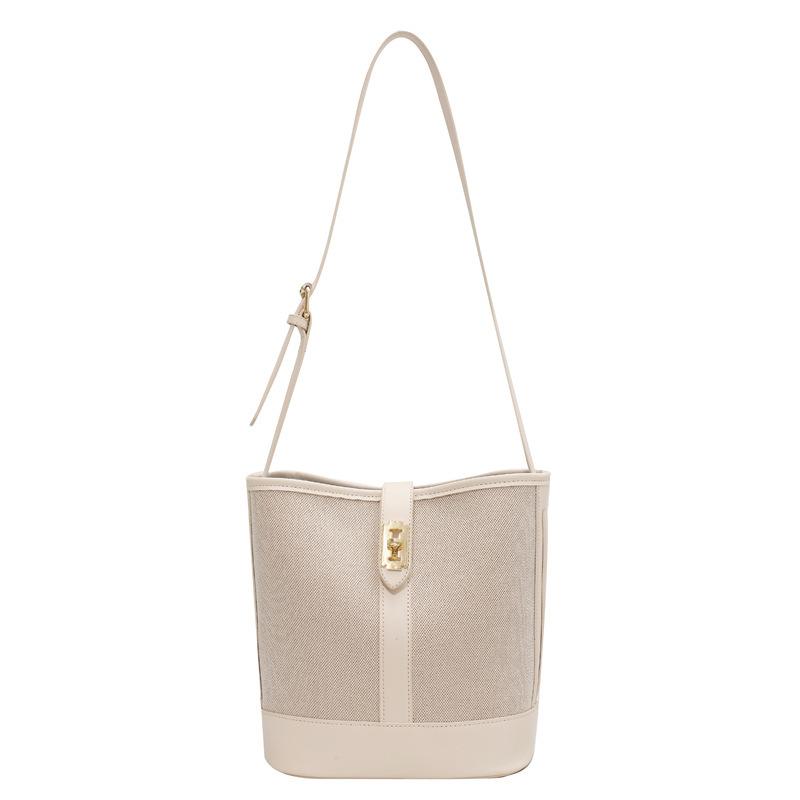 HBP Canvas Bucket Handbag Female New Simple Large Capacity Shoulder Bags Fashion French Color Colors Ladies Bag Wholesale