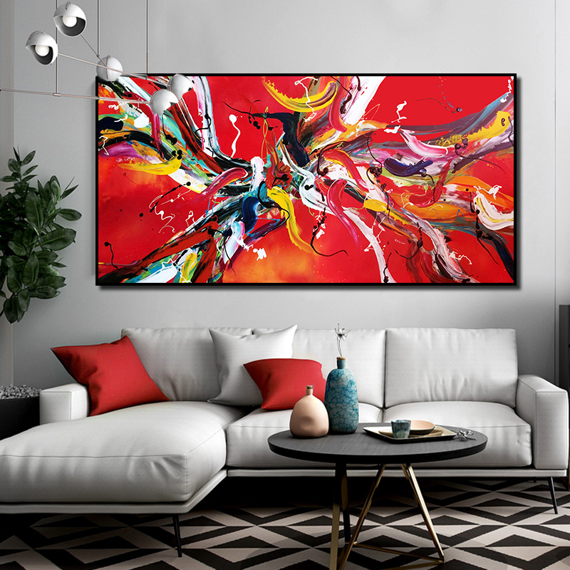 pop art red line canvas print abstract painting wall art pictures for living room modern pictures drop
