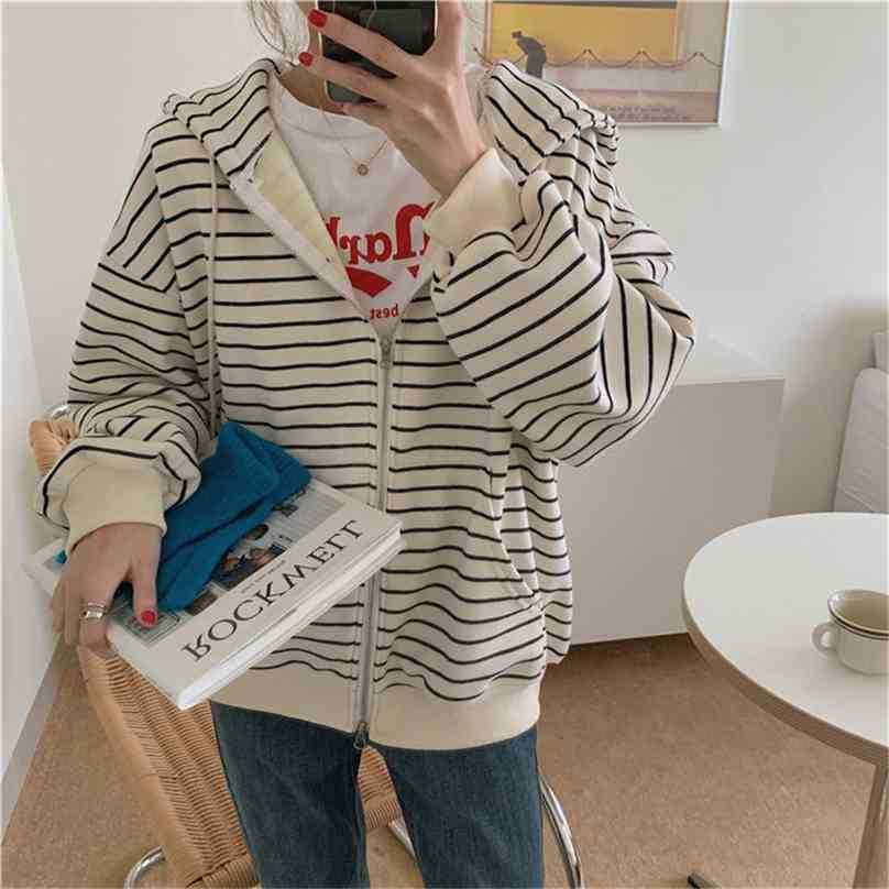 Autumn Casual Striped All Match Stylish Coats Loose Women Streetwear Brief High Waist Hooded Chic Students Tops 210525, Black
Autumn Casual Striped All Match Stylish Coats Loose Women Streetwear Brief High Waist Hooded Chic Students Tops 210525, Black