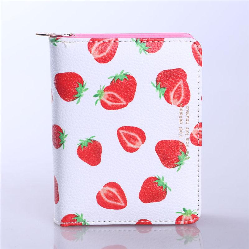 Wallets Fashion Women Cute Strawberry Fruit Cash Card Case Handbag Bag Purse Wallet Designer High Quality @C