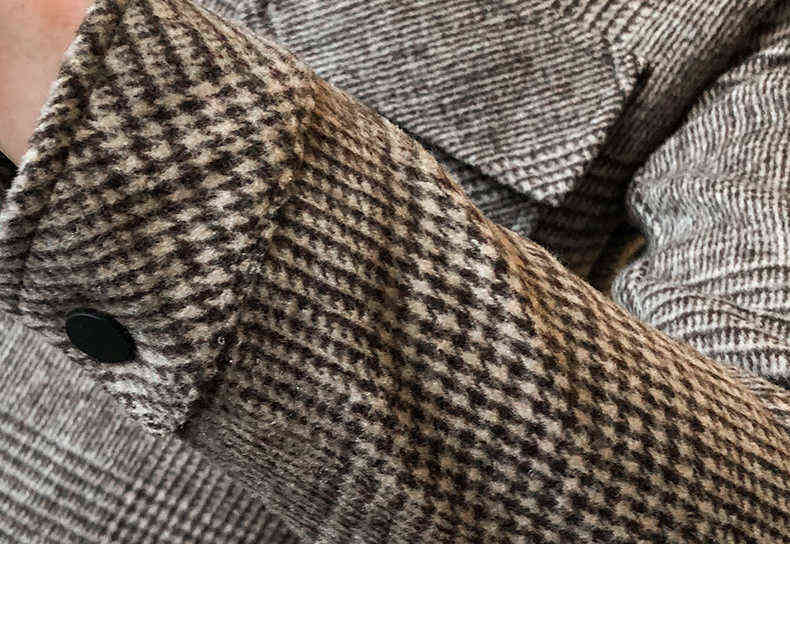 Plaid Jackets Men Wool Trench Coat Jacket Outwear Casual Slim Fit Thicker Winter Jackets High Quality Steetwear Windbreaker 211122