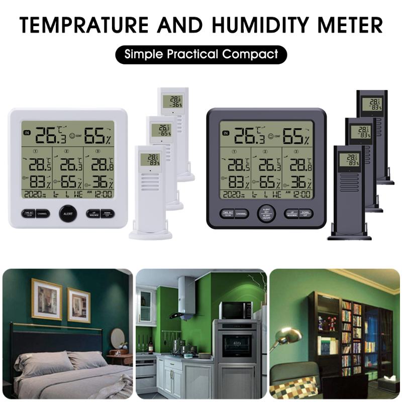 Timers Indoor Thermometer Hydrometer With 3 Wireless Sensors Digital Temperature Humidity Monitor USB/Battery Powered W/ Max/Min Alarm
Timers Indoor Thermometer Hydrometer With 3 Wireless Sensors Digital Temperature Humidity Monitor USB/Battery Powered W/ Max/Min Alarm