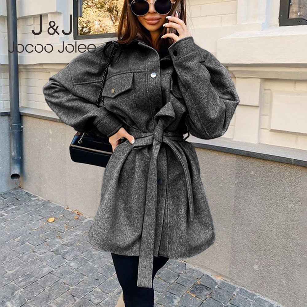 Woollen Oversized Bat Sleeved Women Blouse Coat Loose Casual Lady Jacket Outwear with Belt Sashes Spring Pockets Korean Style 210518, As photo
Woollen Oversized Bat Sleeved Women Blouse Coat Loose Casual Lady Jacket Outwear with Belt Sashes Spring Pockets Korean Style 210518, As photo