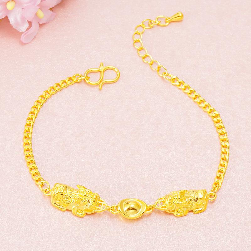 Charm Bracelets 24K Gold Plated Bracelet For Women Ethnic Pixiu Chinese Coin Party Birthday Wedding Jewelry Gift, Golden;silver
Charm Bracelets 24K Gold Plated Bracelet For Women Ethnic Pixiu Chinese Coin Party Birthday Wedding Jewelry Gift, Golden;silver