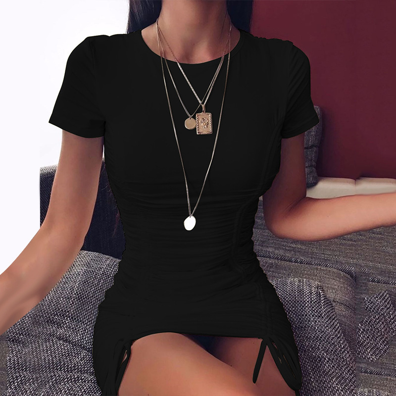 White Ruched Pleated Bodycon Dress Women Drawstring Short Sleeve Mini Party Dress Solid Basic Skinny Casual Dress Short 210518, Yellow
White Ruched Pleated Bodycon Dress Women Drawstring Short Sleeve Mini Party Dress Solid Basic Skinny Casual Dress Short 210518, Yellow