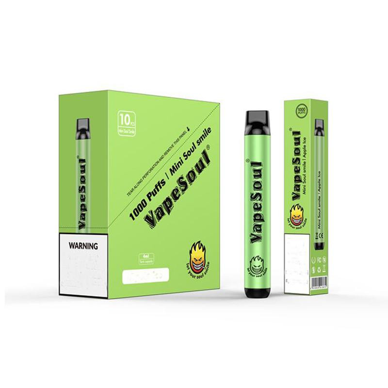 Original Vapesoul Mini Soul Smile Disposable Vape Pen e cigarette starter kit Pod Device 1000 Puffs 400mAh Battery 4ml Pre-filled Cartridges
Original Vapesoul Mini Soul Smile Disposable Vape Pen e cigarette starter kit Pod Device 1000 Puffs 400mAh Battery 4ml Pre-filled Cartridges