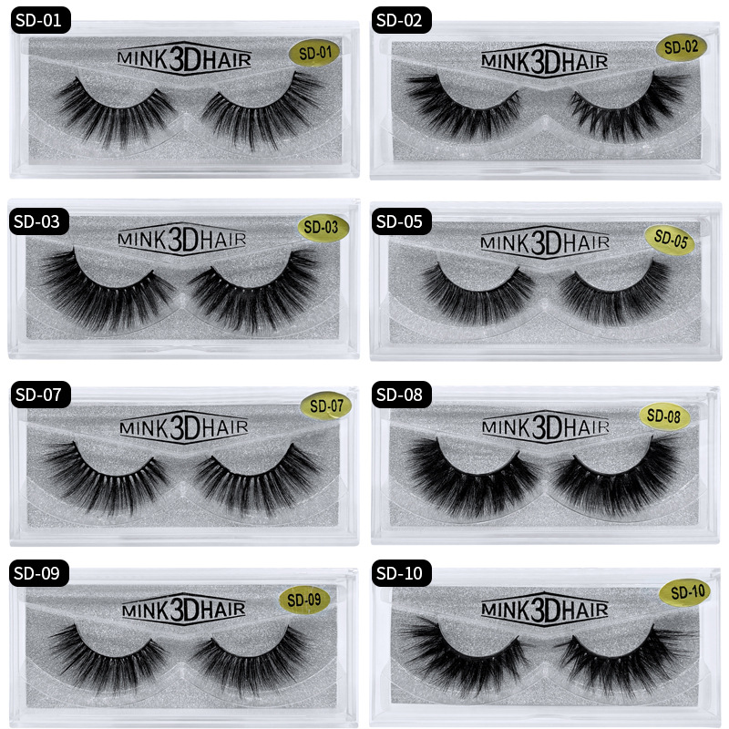 High Quality Styles 3D Mink Eyelash Natural False Eyelashes Soft Light Fake Glitter Cosmetic Tools Extension Lashes Eye lash Twe X250