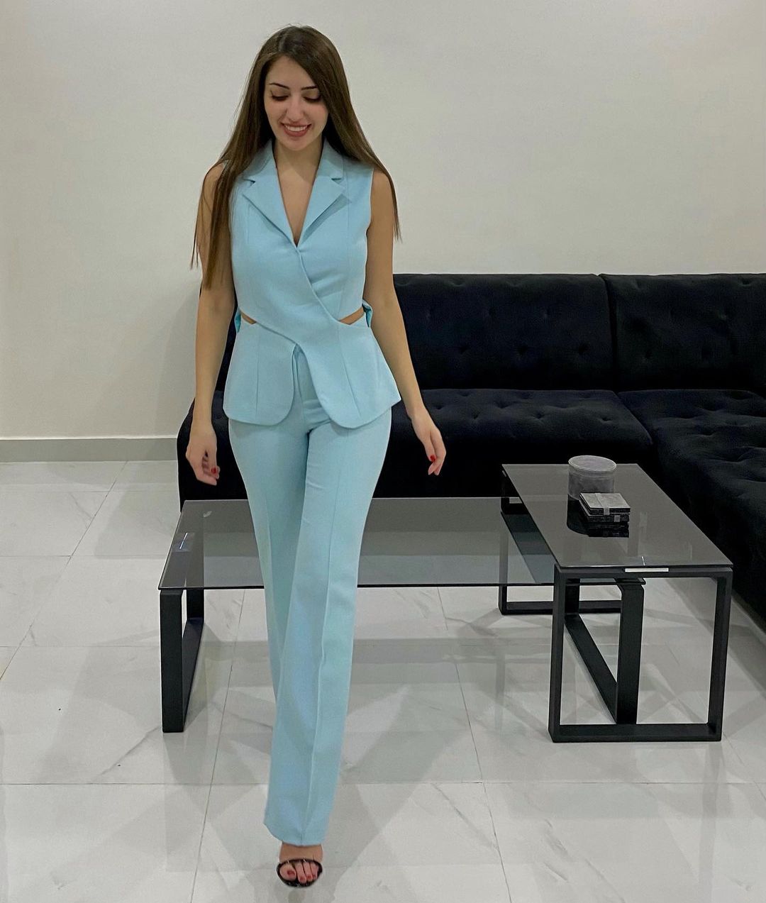Sexy Ladies Blazer Suits Short Sleeve Women Business Pants Suit Leisure Club Party Wedding Outfit (Jacket+Pants)