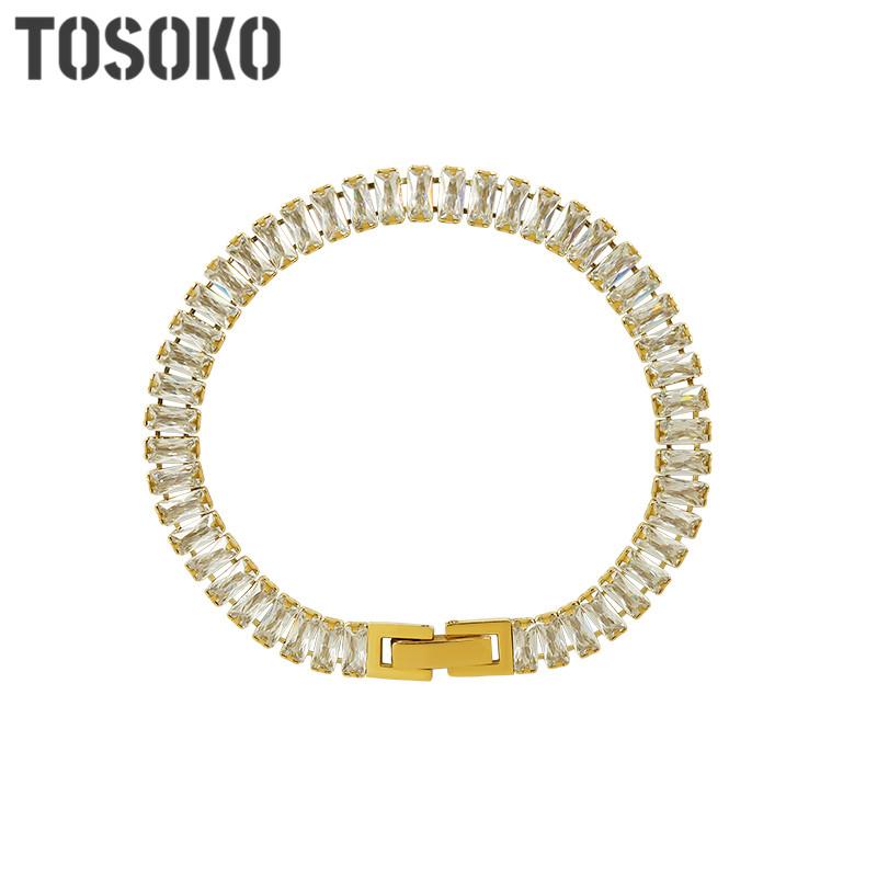 Link, Chain TOSOKO Copper Jewelry Full Drill Zircon Bracelet Material Women's Fashion BSE238, Black
Link, Chain TOSOKO Copper Jewelry Full Drill Zircon Bracelet Material Women's Fashion BSE238, Black