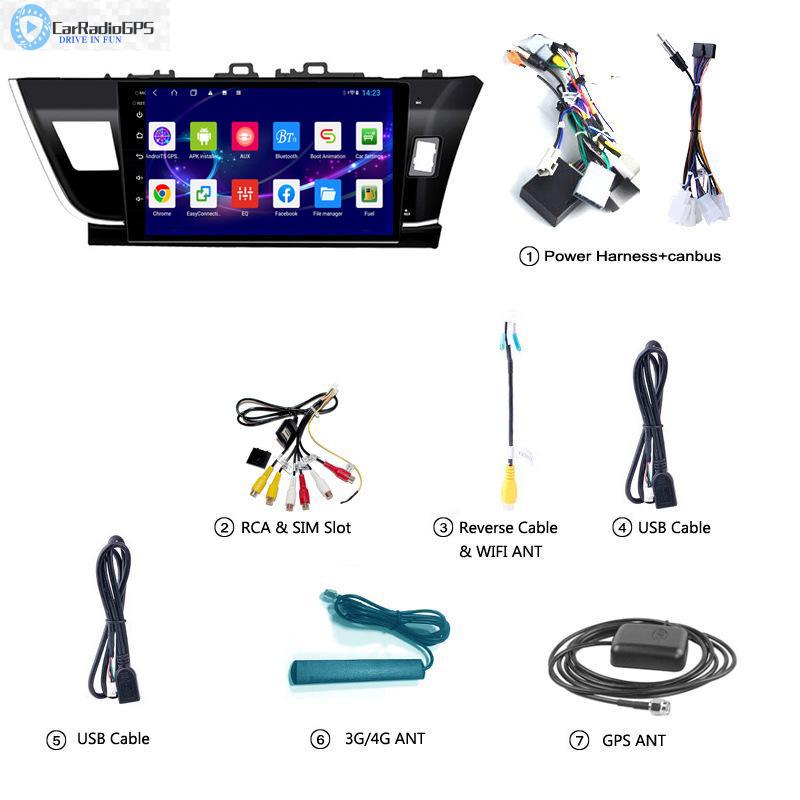 Car DVD Player for toyota COROLLA ALTIS 2014-2016 RHD Android 10 OS 8-CORE 4+64g Touch Screen Stereo radio GPS Sat Navi Head Unit