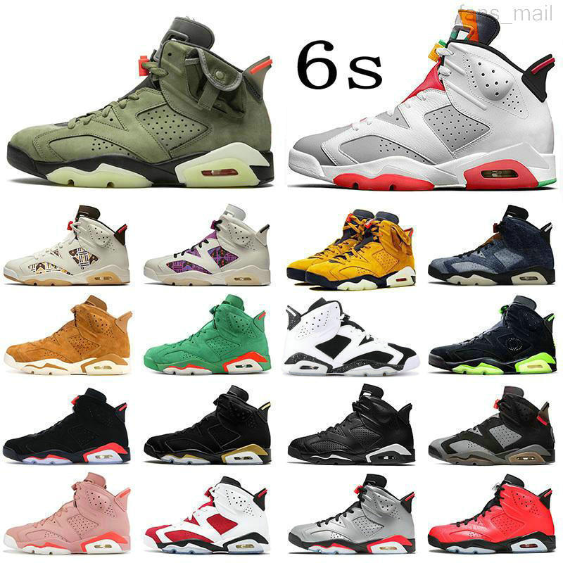 Top Quality Jumpman 6 6s Mens Basketball Shoes 2021 Carmine Travis Yellow Cactus Jack Black Infrared Tech Chrome Electric Green Sports Sneakers, Packing;not sold separately
Top Quality Jumpman 6 6s Mens Basketball Shoes 2021 Carmine Travis Yellow Cactus Jack Black Infrared Tech Chrome Electric Green Sports Sneakers, Packing;not sold separately