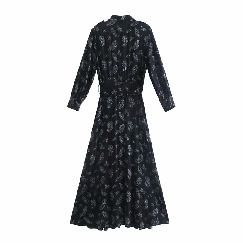 ZXOJ cool waist belt women ankle-length dress summer fashion pocket ladies long flower print female slim girls chic 210430
