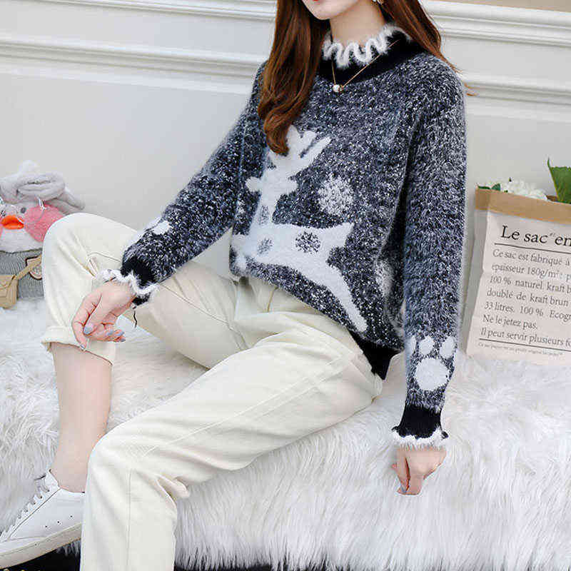 turtle neck xmas sweater yellow ugly christmas sweater women's turtleneck oversized sweater jumper sweters women invierno 2019 Y1118