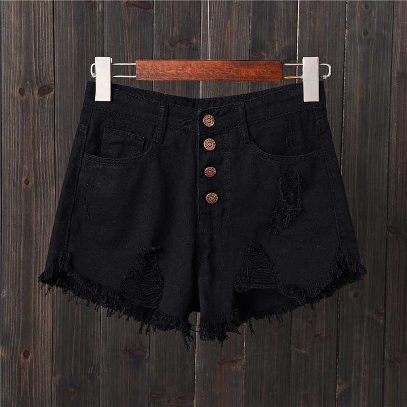 Summer Casual Summer Women Jeans Shorts High Waist Fur-lined Button Pockets Denim Shorts W782 210526
