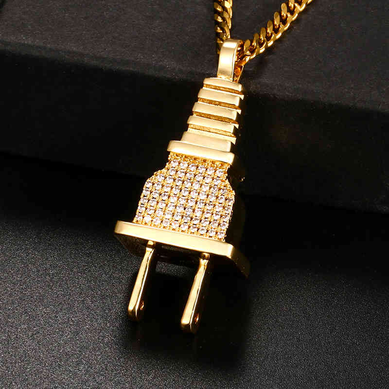 Mens Iced Out Bling Plug Pendant Necklace Charm Micro Pave Full Zircon Men Hip Hop Jewelry Gift X0509
Mens Iced Out Bling Plug Pendant Necklace Charm Micro Pave Full Zircon Men Hip Hop Jewelry Gift X0509
