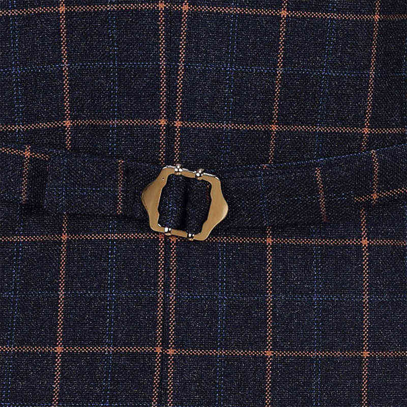 (Blazer + Vest) Wedding Suits For Men Year Gifts Winter Deep Blue Plaid Double Breasted Stage Clothes Men Formal Mens Suits 211120