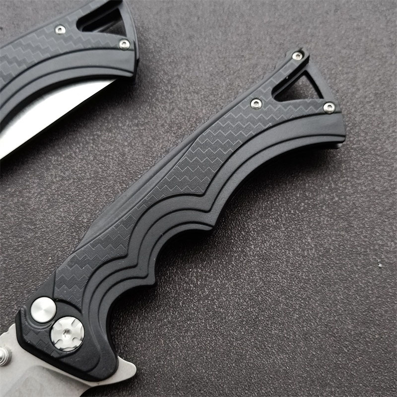High Quality Flipper Folding Knife 8Cr13Mov Stone Wash Tanto Point Blade Glass-reinforced polyamide Handle Ball Bearing Folder Knives