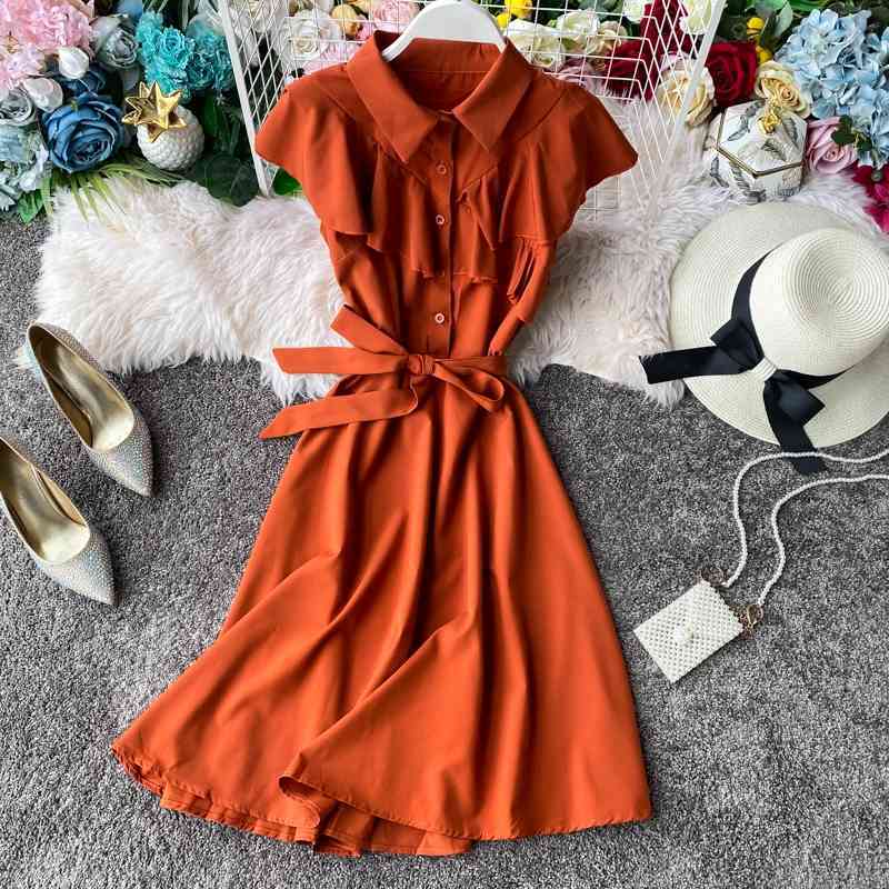 Summer Slim Bandage Midi Office Dress Casual Party Blouse Dress Vestido De Fiesta Women Knee Length A-line Dress 210521
