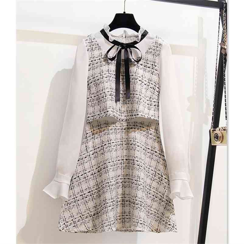 Spring Women Long Sleeves False two pieces Design Bow Dress Female Beautiful Dresses A619 210519
Spring Women Long Sleeves False two pieces Design Bow Dress Female Beautiful Dresses A619 210519