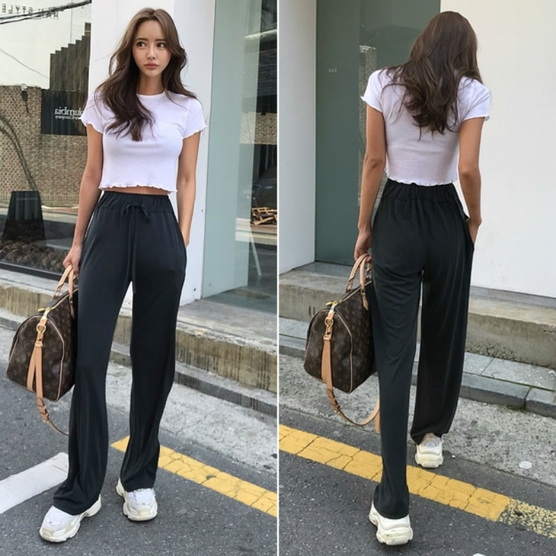Korean women's Spring Wear High Waist Straight Floor Wide Pants Women sweatpants 210429, Black
Korean women's Spring Wear High Waist Straight Floor Wide Pants Women sweatpants 210429, Black