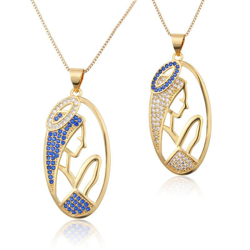 Chains Wholesale INS Rhinestone-Embedded Oval Virgin Necklace Fashion Simple Men's And Women's Zircon Copper Plating Art Pendant
Chains Wholesale INS Rhinestone-Embedded Oval Virgin Necklace Fashion Simple Men's And Women's Zircon Copper Plating Art Pendant
